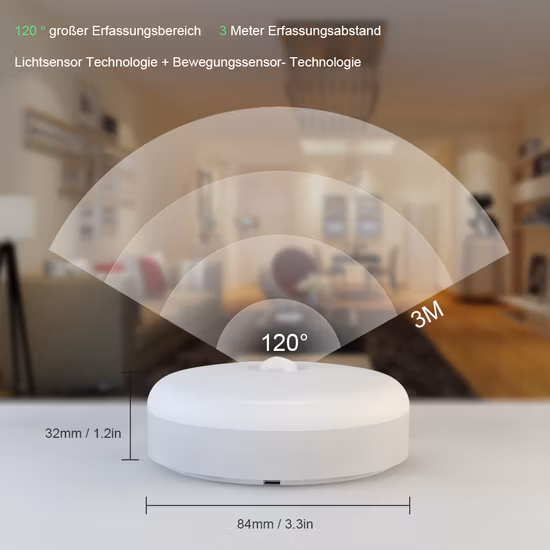 3AA Battery Smart LED Motion Sensor Night Light with Hook